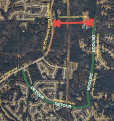 Temporary Closure on Pierce Chapel Road at U.S. 27