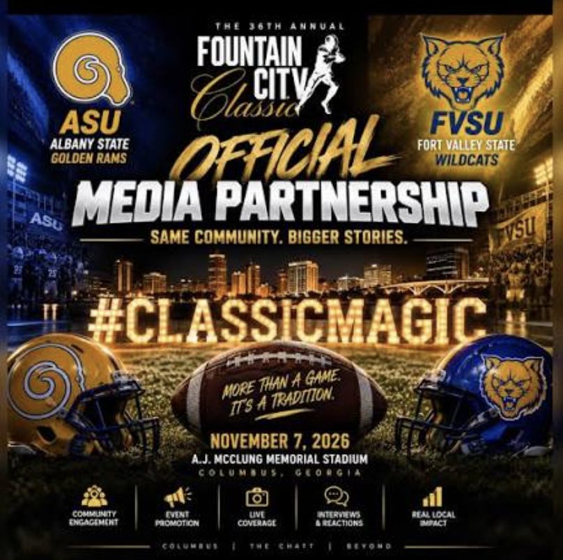 Fountain City Classic 2026 Fort Valley State and Albany State Renew Their Rivalry Nov 7 in Columbus