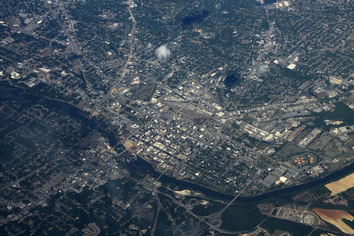 Columbus, Ga., and Phenix City, Ala., face each other across the Chattahoochee River.