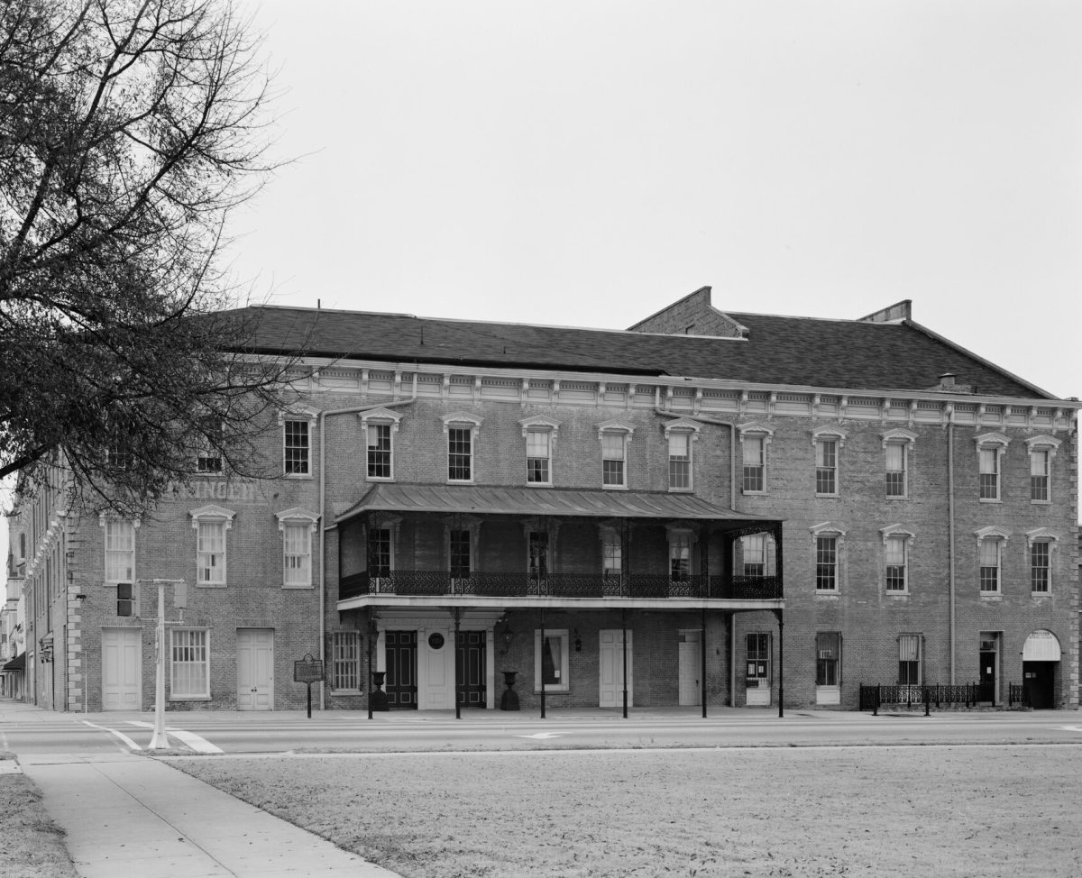 The Springer Opera House, opened in 1871, photographed for the Historic American Buildings Survey.