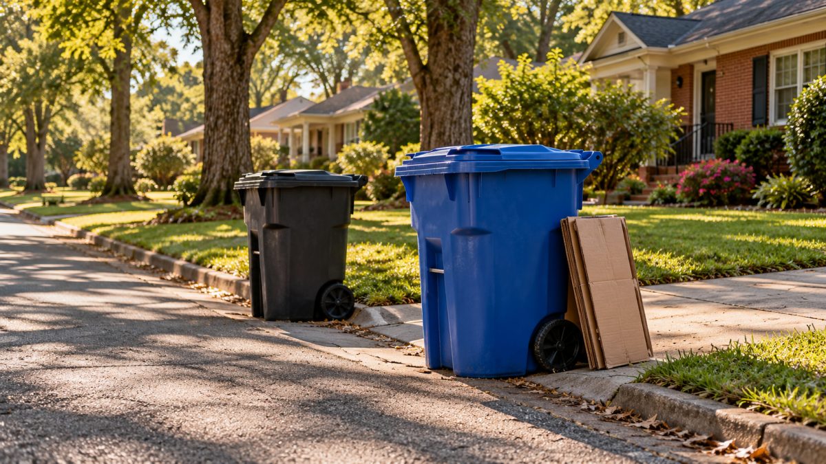 Columbus blue carts take paper, flattened cardboard, cans and plastic containers, but no glass or plastic bags.