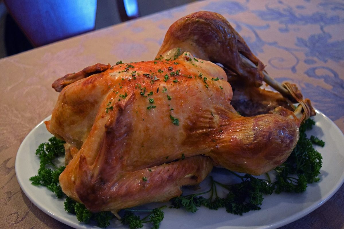 Roast turkey served for Thanksgiving dinner (file photo).