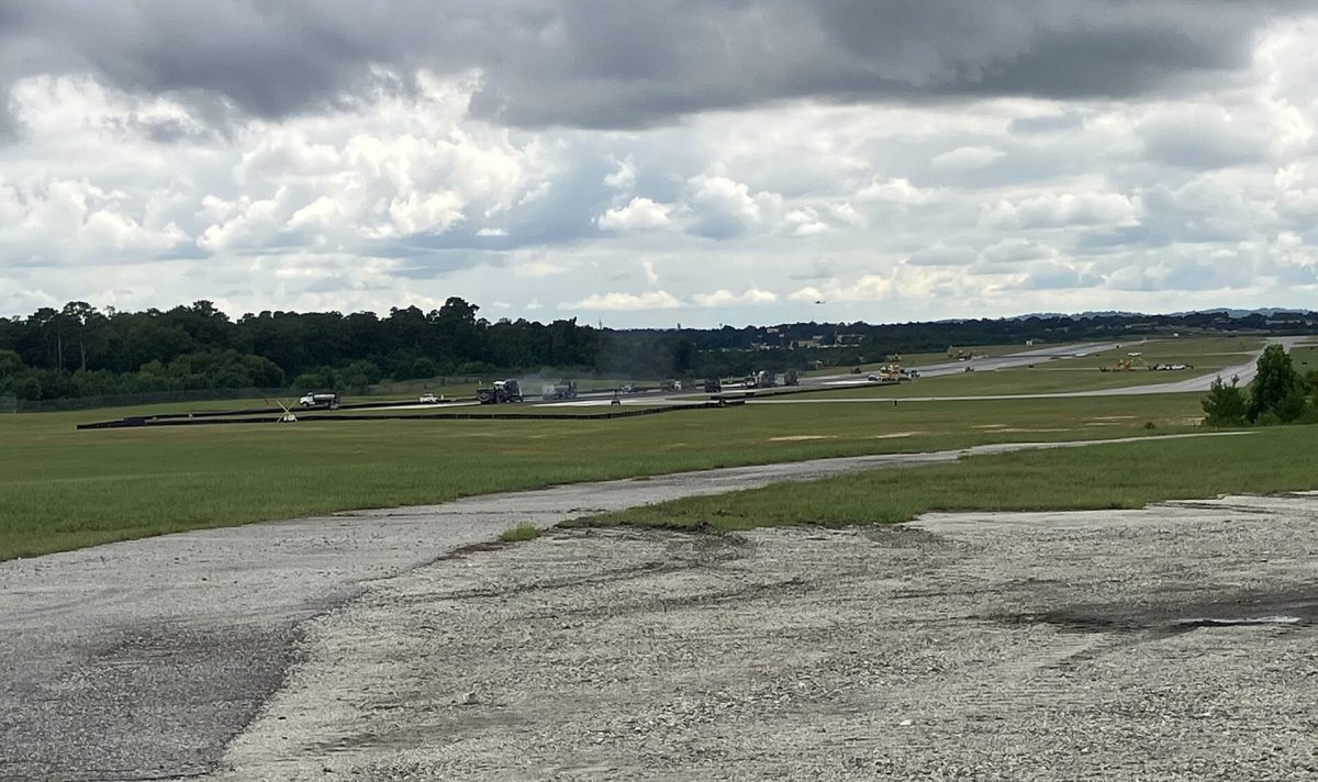 Crews rebuild Runway 6-24 at Columbus Airport in August 2025.