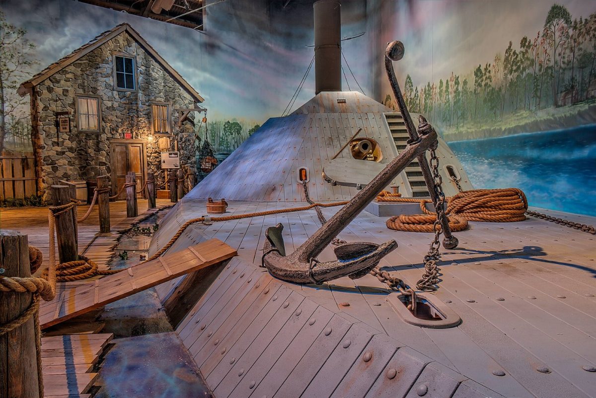 The full-scale CSS Albemarle exhibit at the National Civil War Naval Museum.