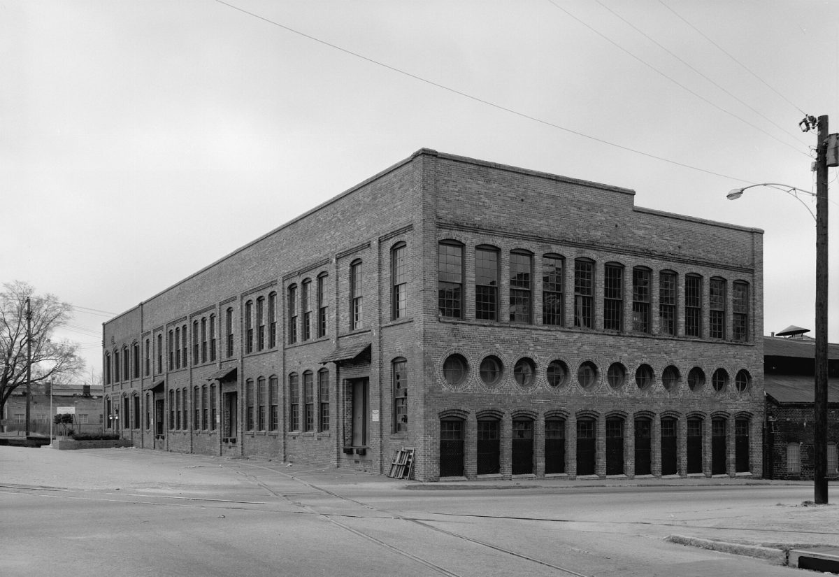 The Columbus Iron Works on Front Avenue, where the Confederate navy built engines and machinery.