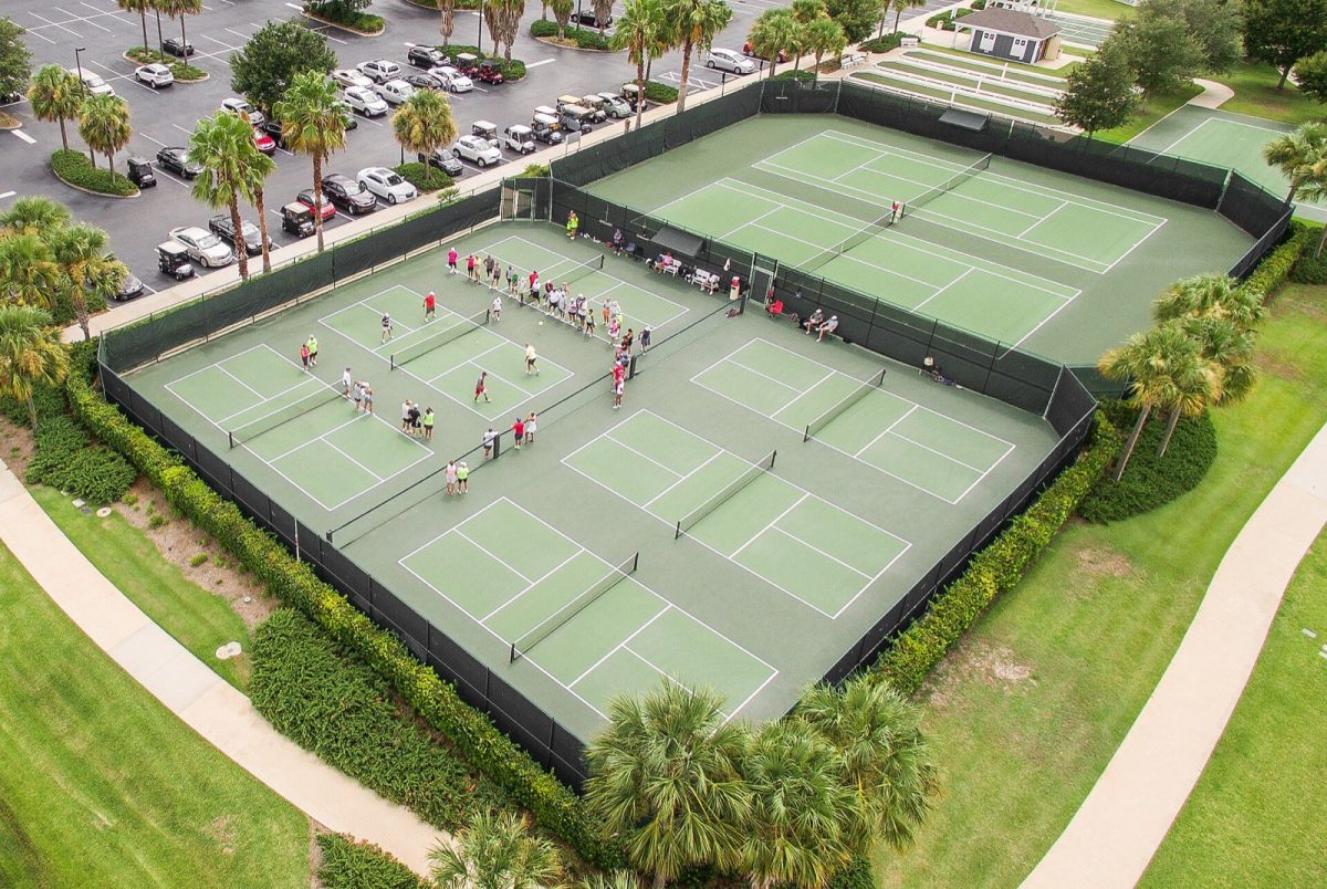 Pickleball courts seen from the air (file photo, The Villages, Fla.).