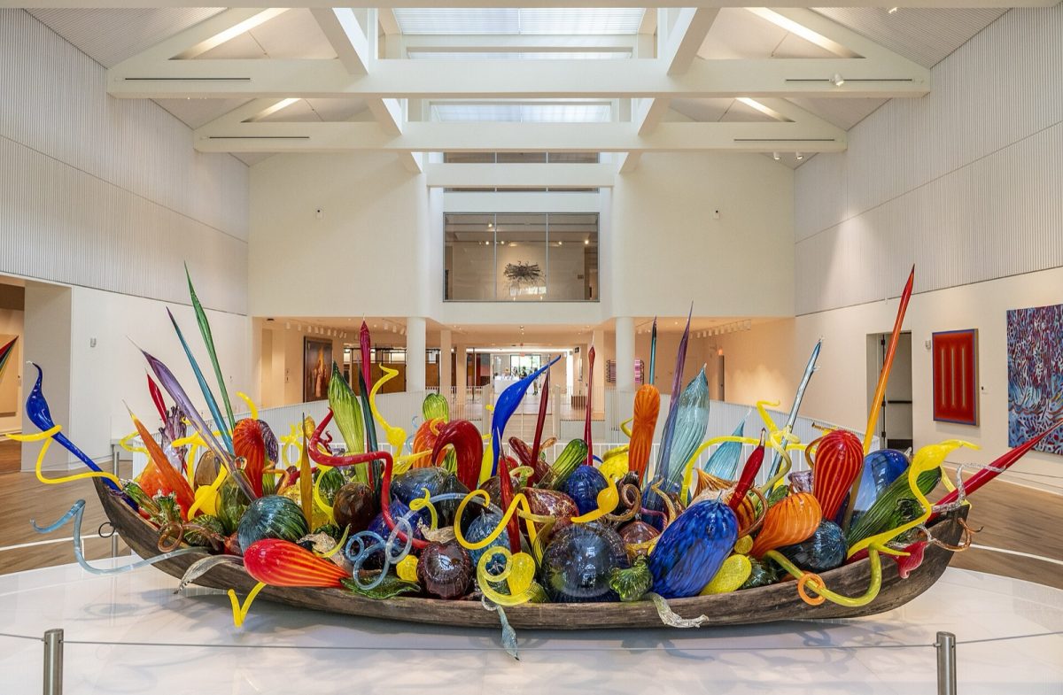 A colorful glass sculpture in the lobby of the Columbus Museum (file photo).