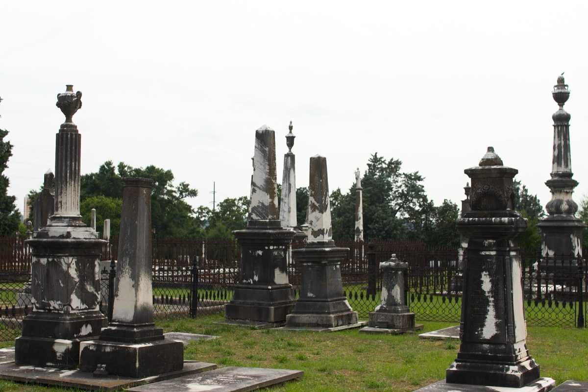 Tall marble monuments and obelisks stand in family plots at Linwood Cemetery, also known as Old City Cemetery, in Columbus.