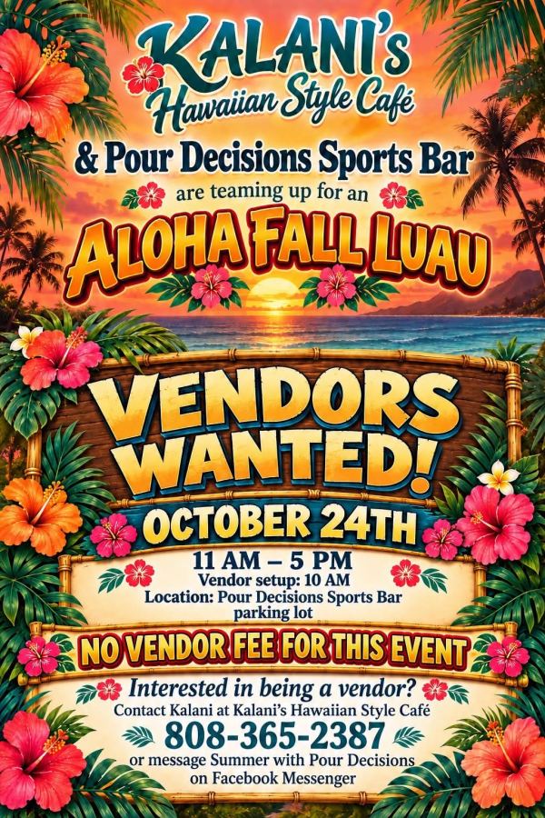 Flyer for Aloha Fall Luau